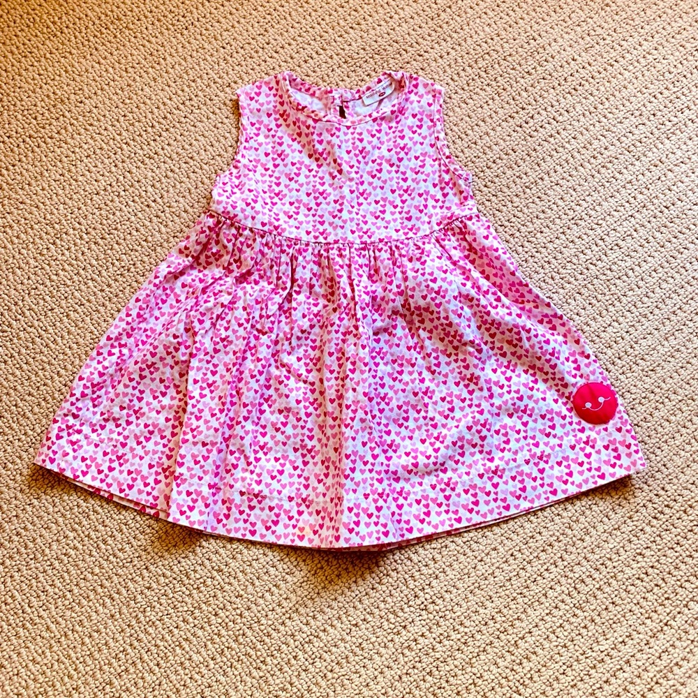 Crisp cotton heart print dress 18-24 months